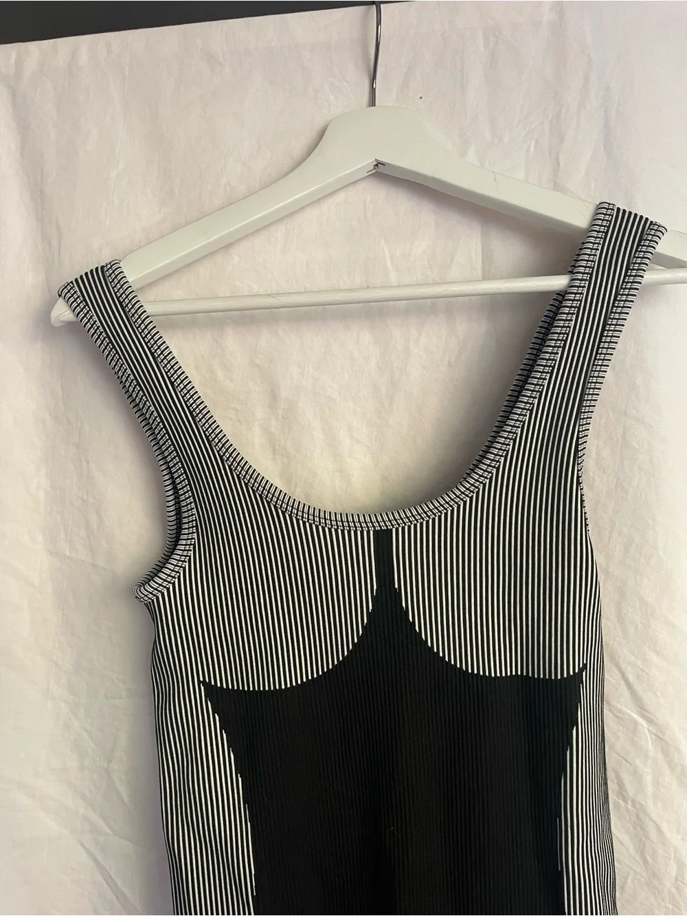 Activewear Sculpting Striped One Piece Bodysuit Size S Sporty Yoga Athletic